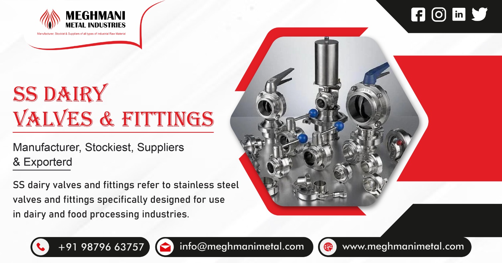 Supplier of SS Dairy Valves & Fittings in India