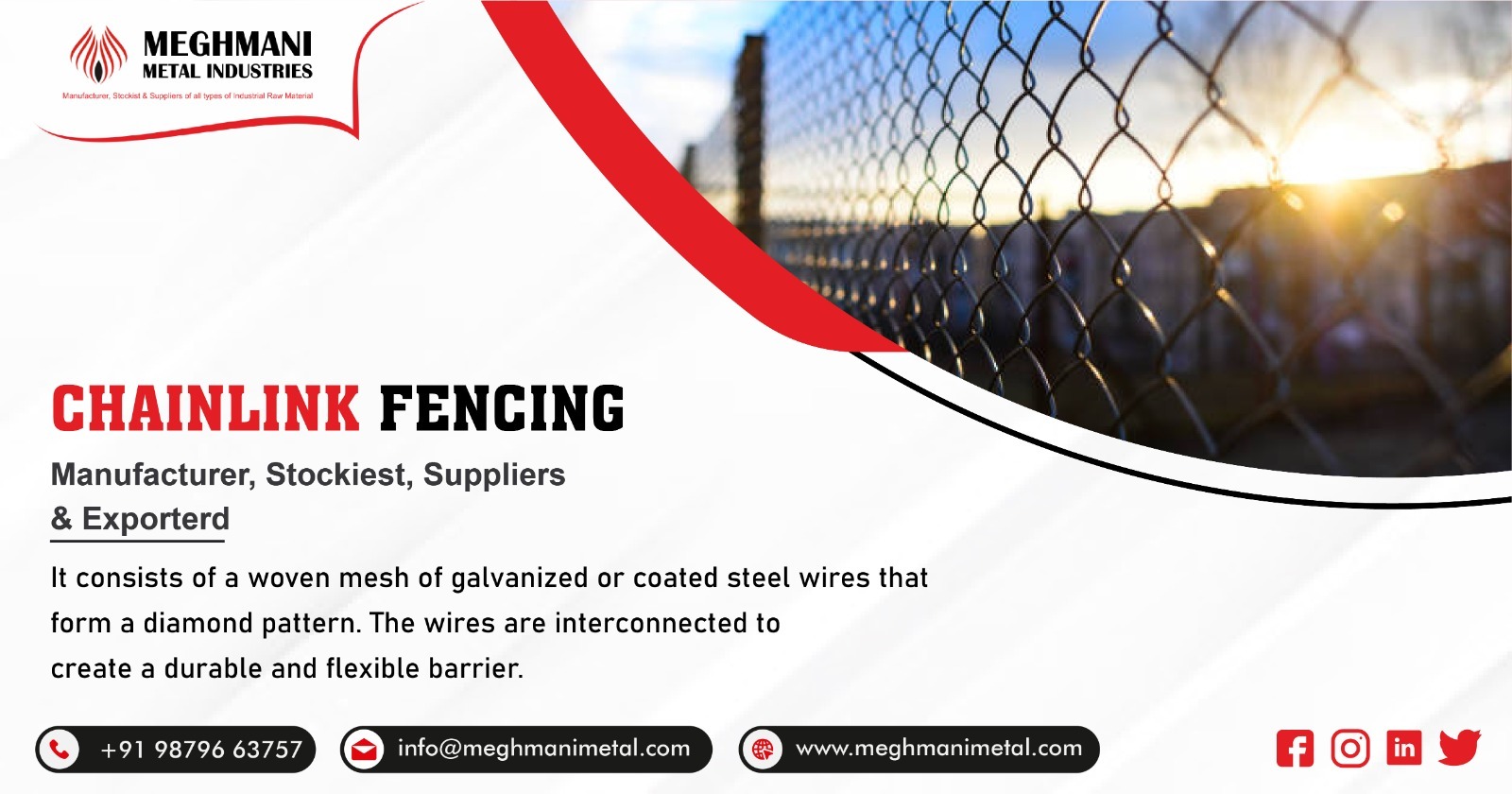Supplier of Chainlink Fencing in India