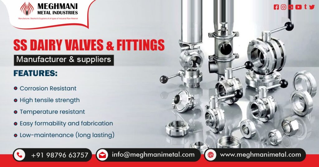 SS Dairy Valves and Fittings Supplier in Mumbai Meghmani Metal Industries